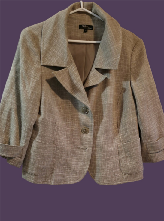 Tribal Jackets & Blazers - 4/$67 Deal! Tribal Beige Textured Women's Blazer